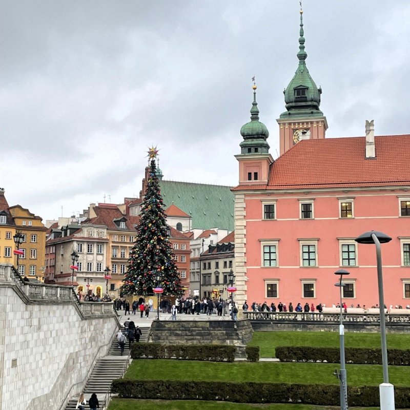 Vánoční strom na Hradním náměstí (Plac Zamkowy)