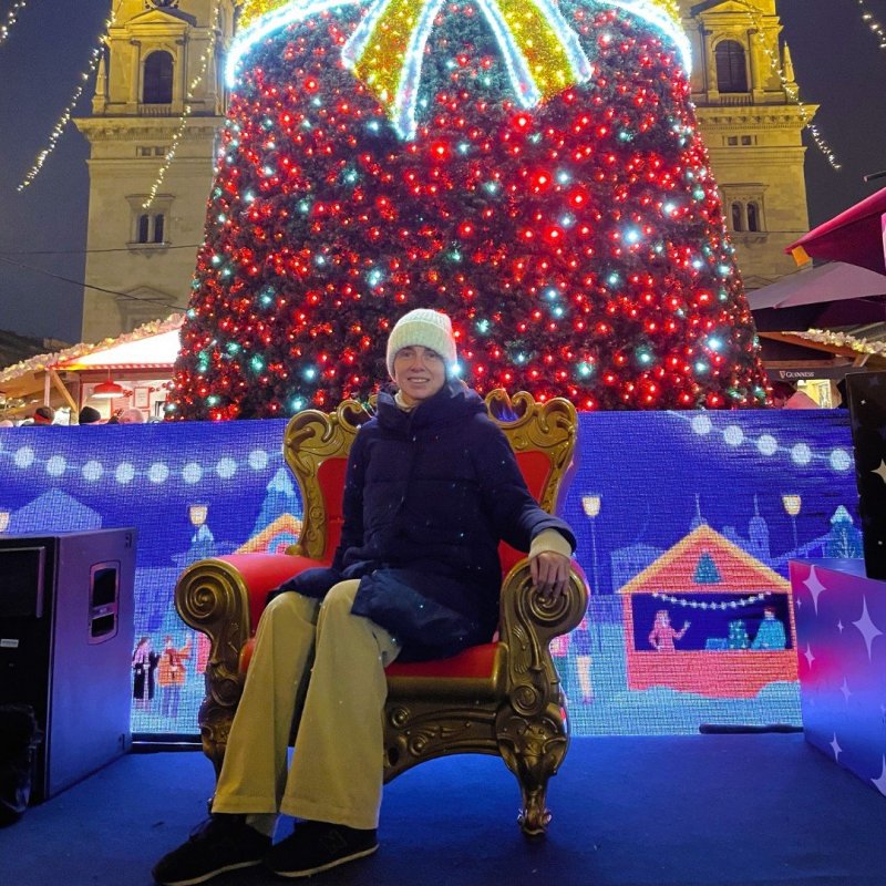 Vánoční fotokoutek pro tvorbu vánočních vzpomínek z Budapešti